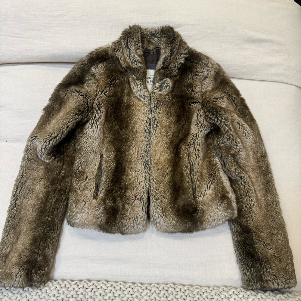Abercrombie & Fitch Brown Fur Jacket